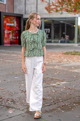 Baumwoll Viskose Webware Summer Leaves