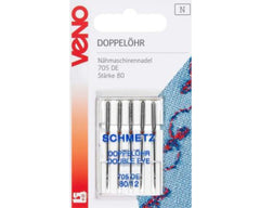 5 Nähmaschinennadeln Doppelöhr 80/12