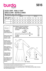 Schnittmuster burda style - Kleid & Shirt 5616