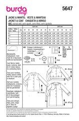 Schnittmuster burda easy - Jacke & Mantel 5647