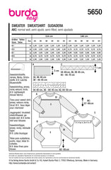 Schnittmuster burda easy - Sweater 5650
