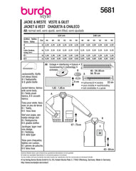 Schnittmuster burda style - Jacke & Weste Herren 5681