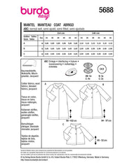 Schnittmuster burda easy - Mantel 5688