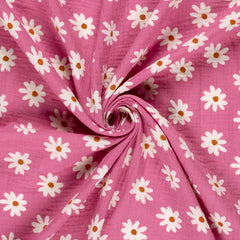 Double Gauze Musselin Blüten Bali