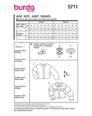Schnittmuster burda style - Jacke 5711