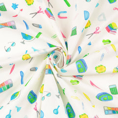 Baumwoll Cretonne Digital School Stuff