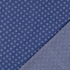 Hemdenstoff Jeansoptik White Circles