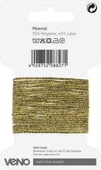 3 Meter Kordel Elastic 1,5 mm gold/silber