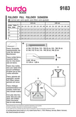 Schnittmuster burda kids - Pullover 9183