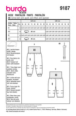 Schnittmuster burda kids - Hose 9187