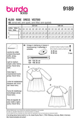 Schnittmuster burda kids - Kleid 9189