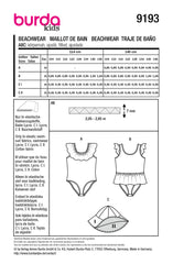 Schnittmuster burda kids - Beachwear 9193