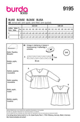 Schnittmuster burda kids - Bluse 9195