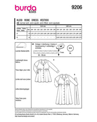 Schnittmuster burda kids - Kleid 9206