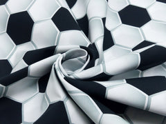 Baumwoll Popeline Digital Fußball