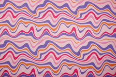 Reststück: 1,10 m Alpenfleece bunte Wellen Rosa