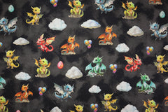 Reststück: 0,80m Alpenfleece Digital Dragon