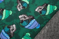 Reststück: 0,70m Alpenfleece Digital Skulls Winter Game