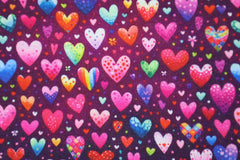 Alpenfleece Digital Bunte Herzen