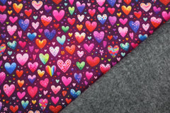 Alpenfleece Digital Bunte Herzen