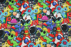 Reststück: 1,15m - Alpenfleece Digital Funny Toys