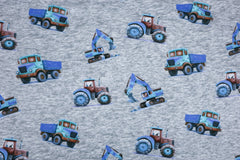 Alpenfleece Digital Fabio Fahrzeuge - blau