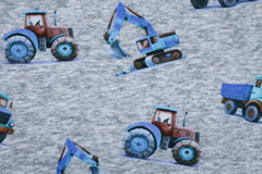 Alpenfleece Digital Fabio Fahrzeuge - blau