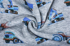 Alpenfleece Digital Fabio Fahrzeuge - blau