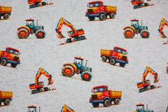 Alpenfleece Digital Fabio Fahrzeuge - orange