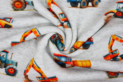 Alpenfleece Digital Fabio Fahrzeuge - orange