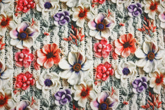 Alpenfleece Digital Knitted & Flowers - Design 2