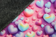 Alpenfleece Digital Herzen 3D Optik