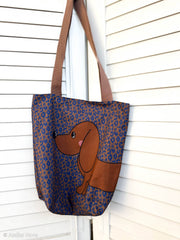 Canvas Panel Cherry Picking Bag - Rollschuhe + Dackel