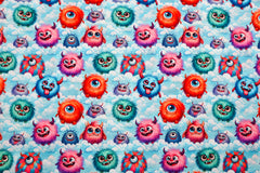 Baumwoll Popeline Digital Cloudy Monster