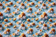 Baumwoll Popeline Digital Cute Bees
