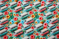 Baumwoll Popeline Digital Hawaii Bulli