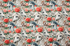 Baumwoll Popeline Digital Roses Beauty