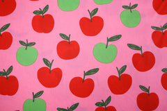 Baumwoll Popeline Apple Fruit by Poppy - pink