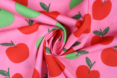 Baumwoll Popeline Apple Fruit by Poppy - pink