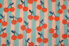 Baumwoll Popeline Cherry Fruit by Poppy - opal/apricot