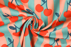 Baumwoll Popeline Cherry Fruit by Poppy - opal/apricot