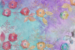 Baumwoll Blumenstickerei Tie Dye Poppy