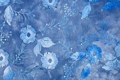 Baumwoll Blumenstickerei Tie Dye Poppy