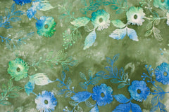 Baumwoll Blumenstickerei Tie Dye Poppy