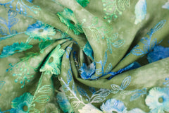 Baumwoll Blumenstickerei Tie Dye Poppy