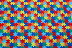 Baumwoll Popeline Buntes Puzzle