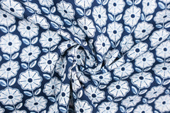 Baumwoll Popeline Retro Geometric Flowers