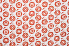 Baumwoll Popeline Retro Geometric Flowers