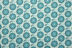 Baumwoll Popeline Retro Geometric Flowers