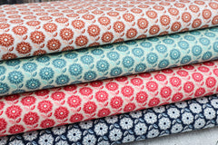 Baumwoll Popeline Retro Geometric Flowers